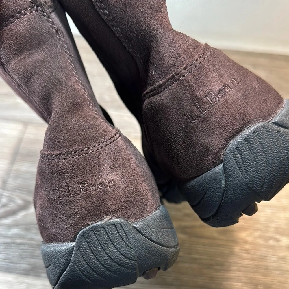 LL bean Brown Suede winter Boots woman’s 8.5 (s31)